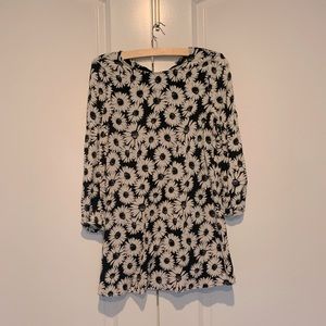 Cute floral black and white tunic shirt